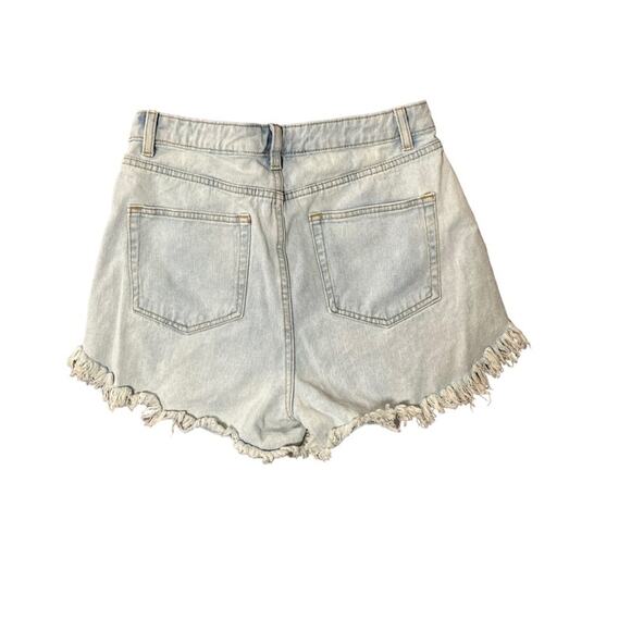 Wild Fable High Rise Denim Short Distressed Womens 8 Freyed Bottom Light Washed - Picture 5 of 7